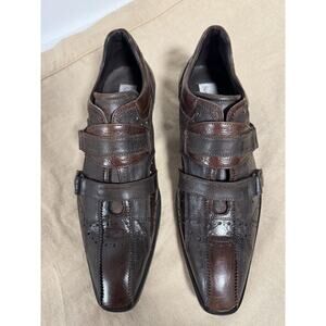 Stefano Castelli Dress Shoes Mens Size EU 42 Brown Leather Brogue Made in Italy